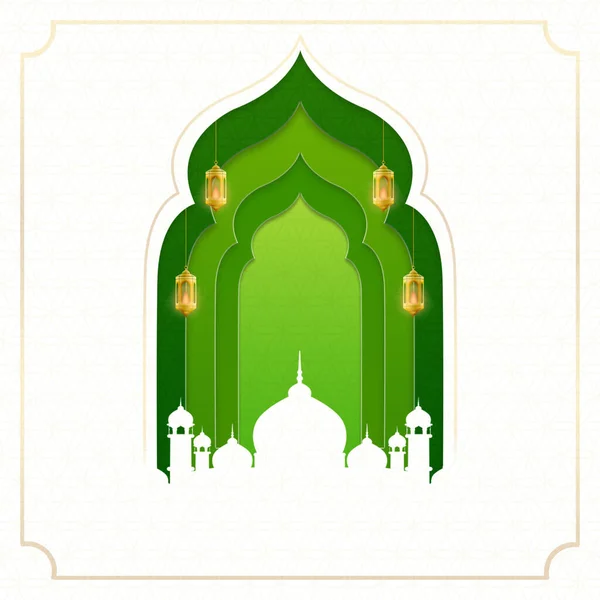 Moschea Islamica Eid Mubarak Sfondo — Foto Stock