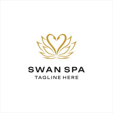 spa kuğu ilk logo simge tasarım şablonu