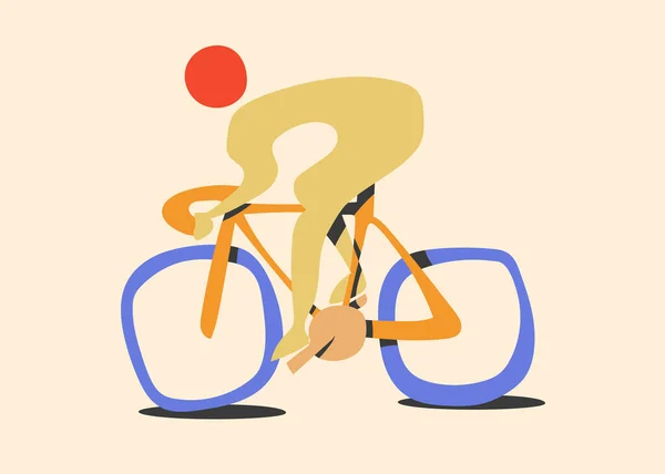 Schneller Rennradfahrer Zeitgenössischen Abstrakten Stil Radfahren Vektor Illustration — Stockfoto
