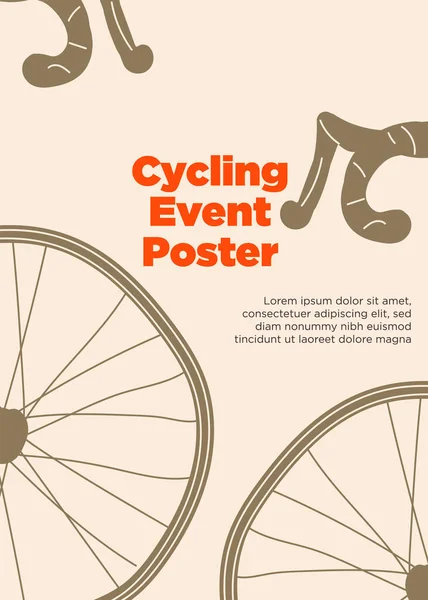 サイクリングイベントポスター 抽象的なスタイルのベクトル図 — ストック写真
