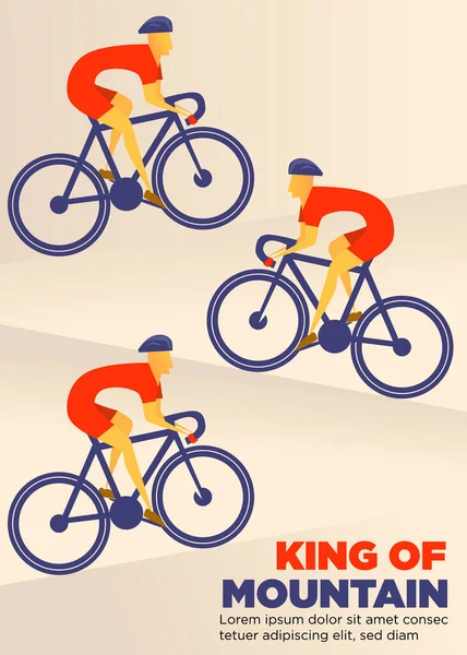 King Mountain Cycling Poster Cyclist Ride Climb Mountain Cycling Event — Stock Photo, Image