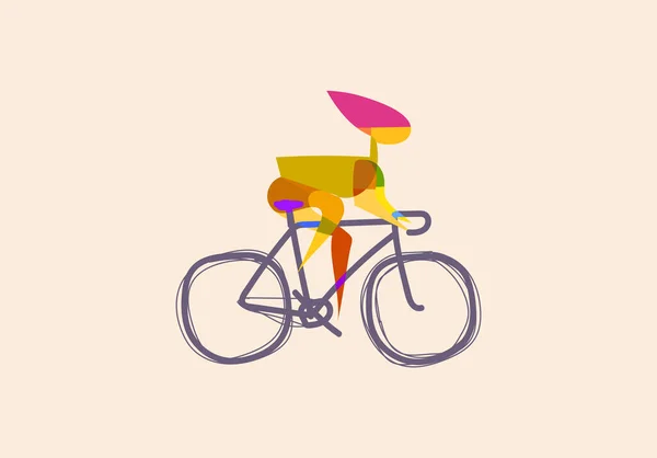 Рисование Велосипедистов Векторная Иллюстрация Абстрактного Стиля — стоковое фото