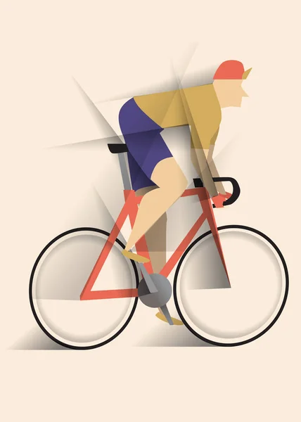 Ciclista Fora Sadlle Passeio Bicicleta Estrada Ciclismo Ilustração Vetor Abstrato — Fotografia de Stock