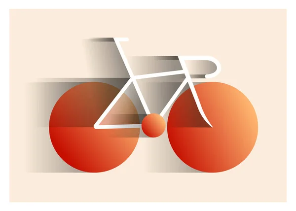 黄色いタイヤのロードバイク 抽象的なベクトル図をサイクリング — ストック写真
