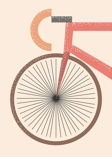 ロードバイクのフロントエリア ミニマリズムレトロなスタイル 抽象的なベクトル図をサイクリング — ストック写真