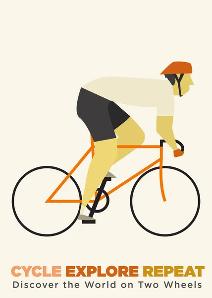 Rennrad Einfache Plakatvorlage Radfahren Abstrakte Vektor Illustration — Stockfoto