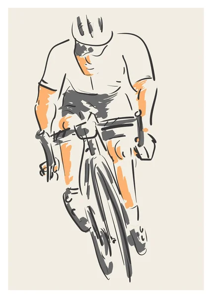 Cycliste Vélo Route Vitesse Avant Brosse Sèche Fractale Illustration Vectorielle — Photo