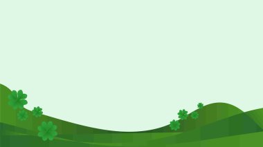 Yeşil yonca yonca yaprağından yeşil çiçekleri ve soyut yeşil soyut doğa geri gorund. Özel metin veya sunum için alanı kopyala, yazdır ve duyuru şablonu çizimi