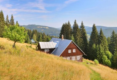 Çek Cumhuriyeti 'ndeki güzel dağ kulübesi