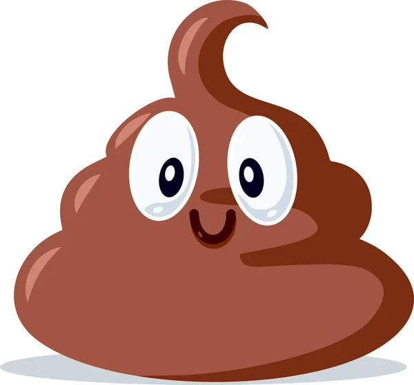 Funny Poop Mascota Sonriente Vector Ilustración Dibujos Animados — Archivo Imágenes Vectoriales