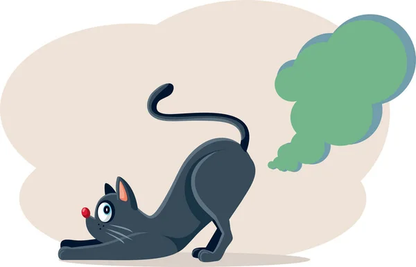 Divertido Gato Doméstico Pedos Vector Dibujos Animados Ilustración — Vector de stock