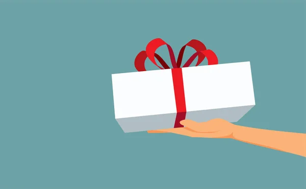 Person Presenting Birthday Gift Generosity Politeness Vector Illustration — Stock Vector