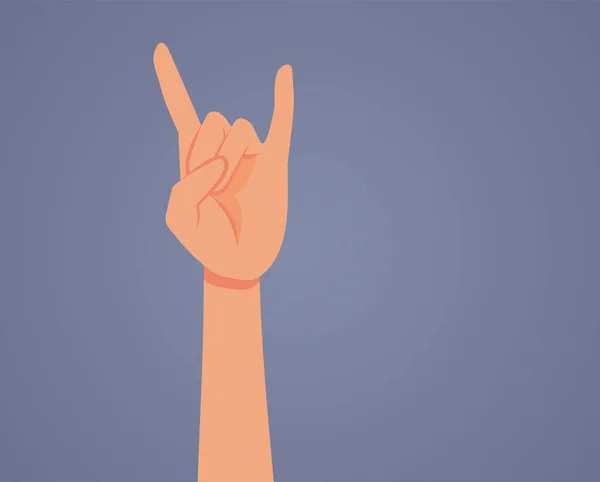 Hand Making Rock Roll Gesture Vector Illustration — Stockový vektor