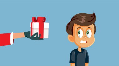 Hayal kırıklığına uğramış çocuk Santa Vector çizgi filminden berbat bir hediye alıyor.
