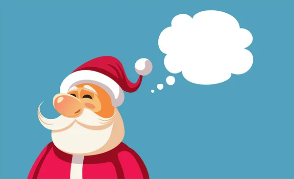 Weihnachtsmann Mit Leerem Denken Bubble Vector Cartoon Design — Stockvektor
