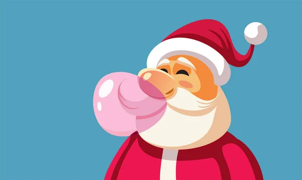Santa Claus Żucia Gumy Wektorowej Ilustracja — Wektor stockowy