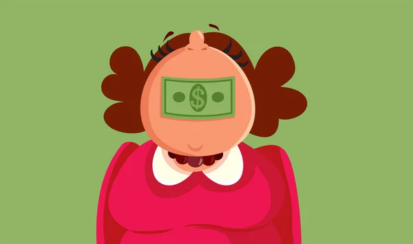 Mulher Recebendo Dinheiro Suborno Por Sua Ilustração Desenhos Animados Vetor — Vetor de Stock