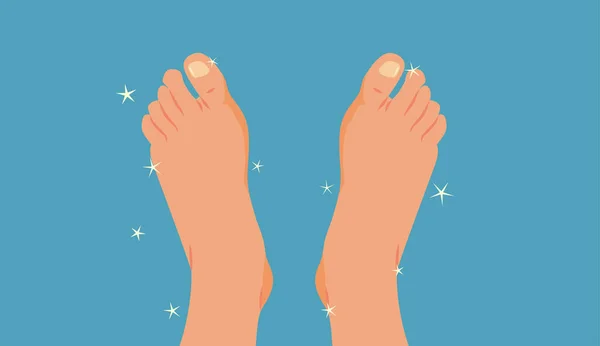 Saubere Gesunde Füße Vektor Cartoon Illustration — Stockvektor