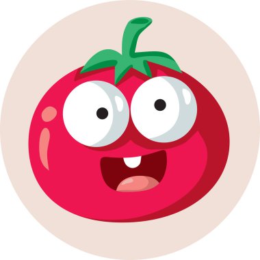 Mutlu Domates Çizgi Filmi Karakteri Gülümseyen Neşeli