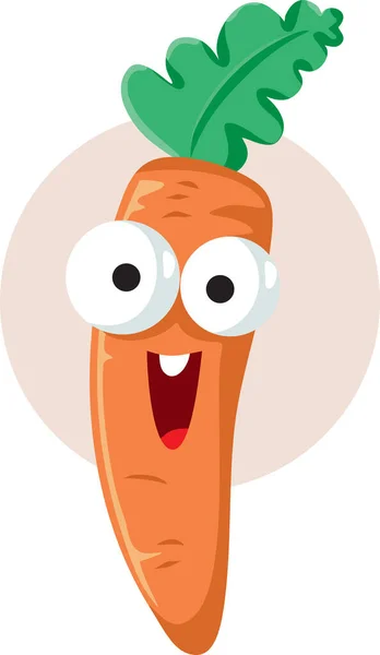 Happy Cartoon Carrot Character Smiling Cheerfully - Stok Vektor