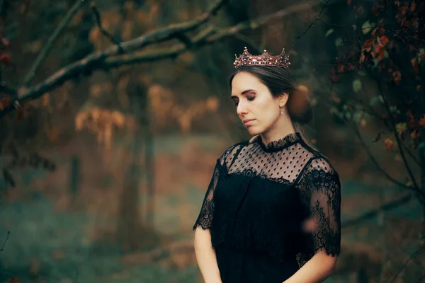 Fantasieporträt Einer Dunklen Bösen Königin Die Ihre Krone Trägt — Stockfoto