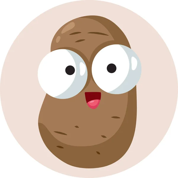 Gelukkig Glimlachen Aardappel Vector Mascotte Cartoon Karakter — Stockvector