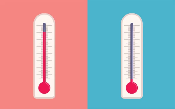 温度計 熱と冷ベクトル漫画のイラスト — ストックベクタ