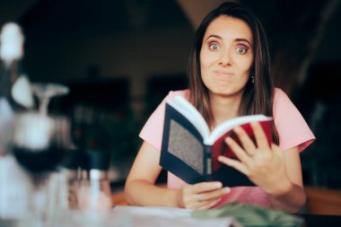 Funny Surprised Woman Reacting to a Bad Book Plot 