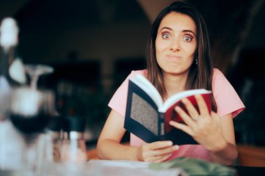 Funny Surprised Woman Reacting to a Bad Book Plot  clipart