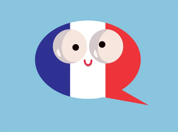 Fransız Dili Vektör Karakterinde Neşeli Konuşma Baloncuğu — Stok Vektör