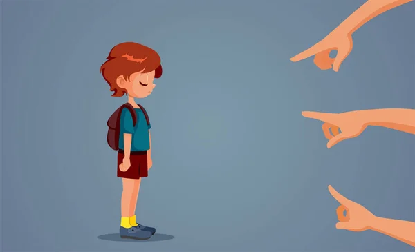 Stressed Child Being Bullied School Vector Cartoon Illustration — Stockový vektor