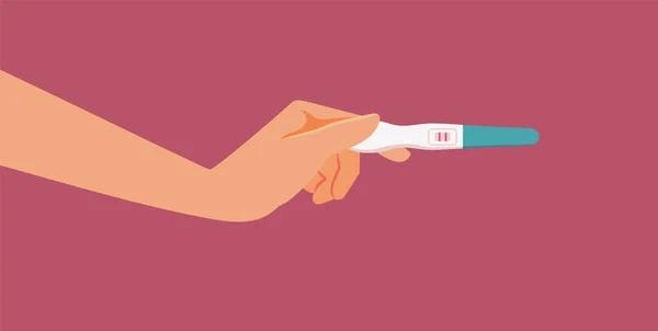 Hand Holding Positive Pregnancy Test Medical Concept Illustration — Vettoriale Stock