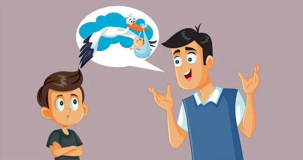 Father Son Talking Babies Come Cartoon — Stockvektor