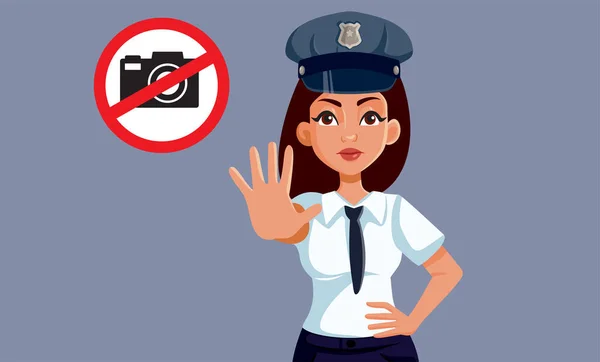 Ασφάλεια Φρουράς Απαγορεύει Φωτογραφία Για Λόγους Ασφαλείας Εικονογράφηση Διάνυσμα — Διανυσματικό Αρχείο