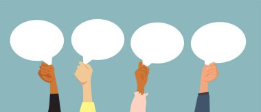 Metin İleti Vektörü Tasarımı İçin Konuşma Baloncuğu Tutanlar