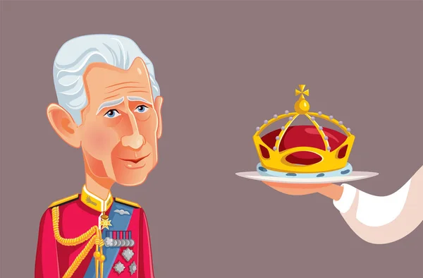 2023年4月17日 英国伦敦 查理三世加冕 在英国举行的加冕仪式卡通画 — 图库矢量图片