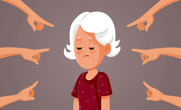 无情社会中的妇女因衰老而受到歧视 — 图库矢量图片