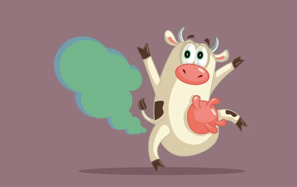 Funny Cartoon Cow Prdění Vektor Maskot Ilustrace — Stockový vektor