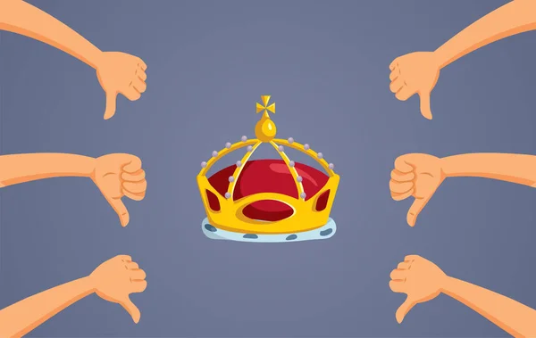 Persone Che Detestano Monarchia Istituzione Vettore Cartoon Concept Illustrazione — Vettoriale Stock