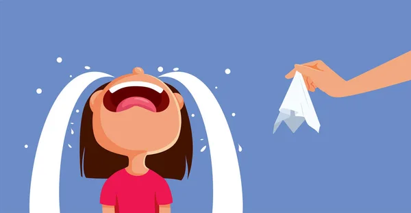 Mother Comforting Unhappy Toddler Crying Tantrum Vector Illustration - Stok Vektor