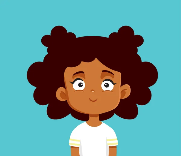 快乐快乐快乐的非洲裔小女孩漫画书 — 图库矢量图片
