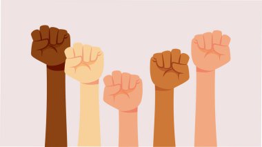 Protest Hands Fighting in Manifestation poster Vector Design clipart