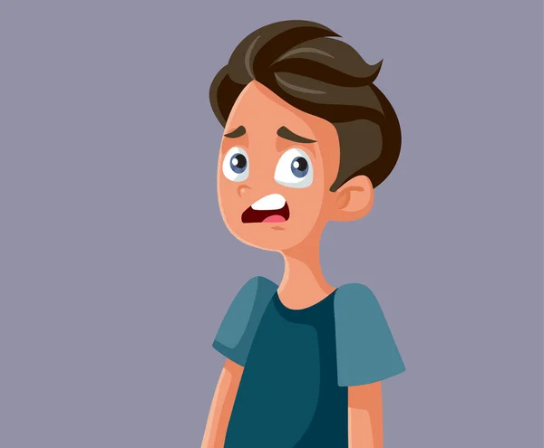Verwirrt Teen Boy Making Eww Face Vector Cartoon — Stockvektor