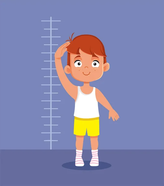 男童成长 较高和较高的健康概念病媒说明 — 图库矢量图片