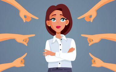 Güçlü Kadın Vektör İllüstrasyonunu Gösteren İnsanlar