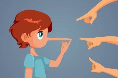 People Pointing Fingers Blaming a Man Vector Cartoon Illustration clipart