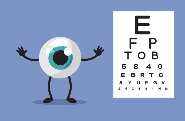Funny Eye Mascot Medical Consultation Vector Cartoon Illustration — Stock Vector