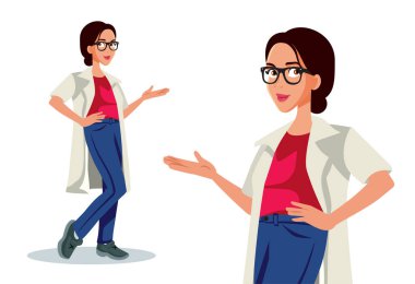 Tıbbi Doktor Vektör Çizgi Film Tasarımı Sunar