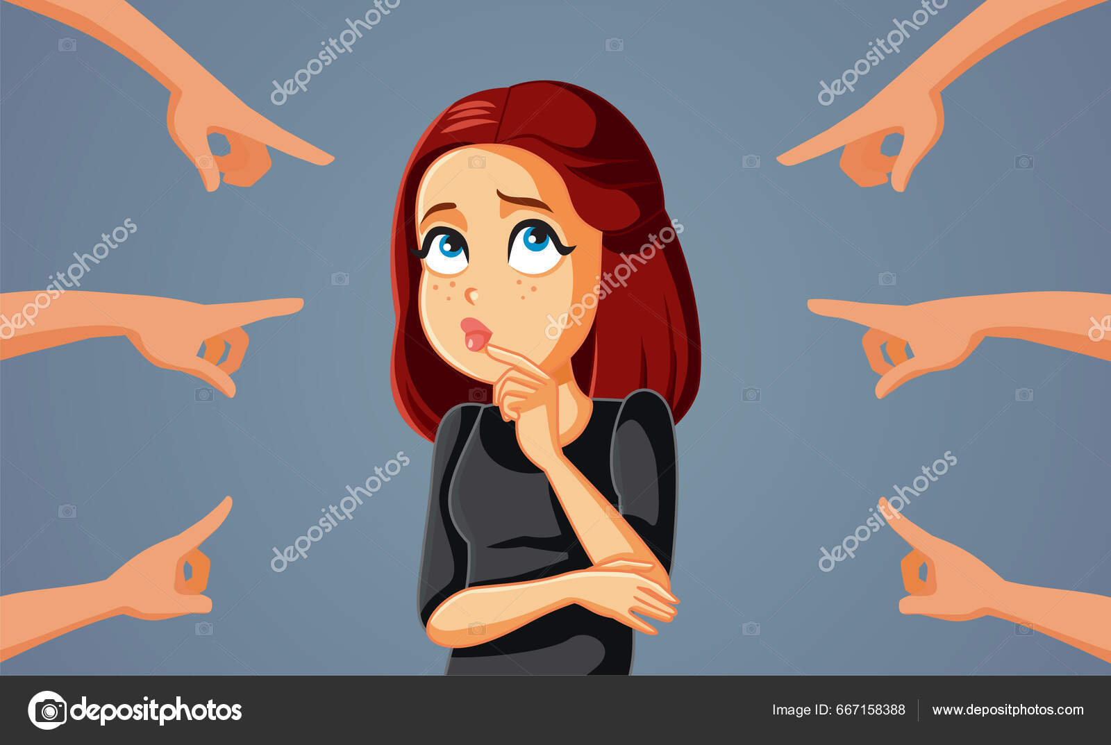 Folk Dommer Jente Ikke Vet Hva Skal Gjøre Livet Vektor stockvektor ©  nicoletaionescu #667158388, image size:1600x1073