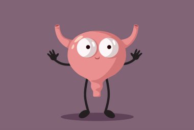 Vektör Stili Mutlu Mesane Çizgi Filmi Maskot Karakteri